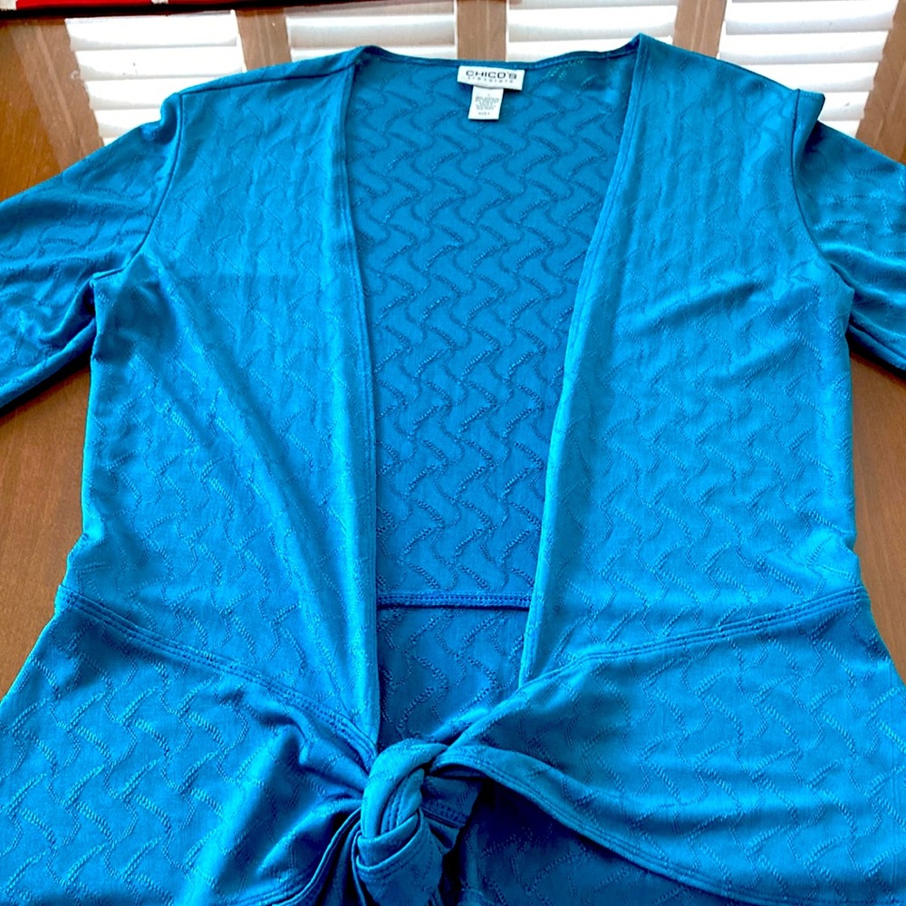 Chicos teal colored travelers jacket!